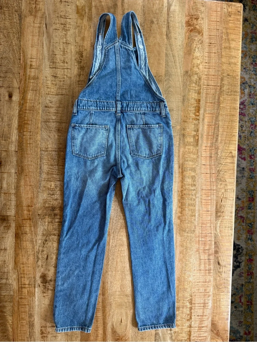 Old Navy Distressed Denim Overalls Girls L (10-12) Blue Adjustable Straps